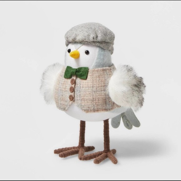 Featherly Friends DEWY Bird with Bow Tie & Vest Decorative Figurine Green